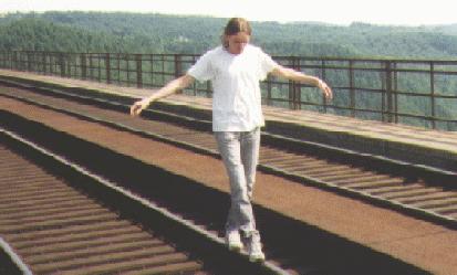 1996 08 Uwe auf Muengstner-Bruecke bei Wuppertal