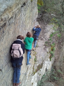 2016 Kids klettern in Steilwand von Boppard